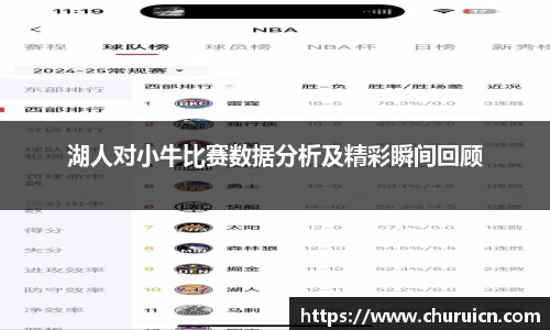 湖人对小牛比赛数据分析及精彩瞬间回顾